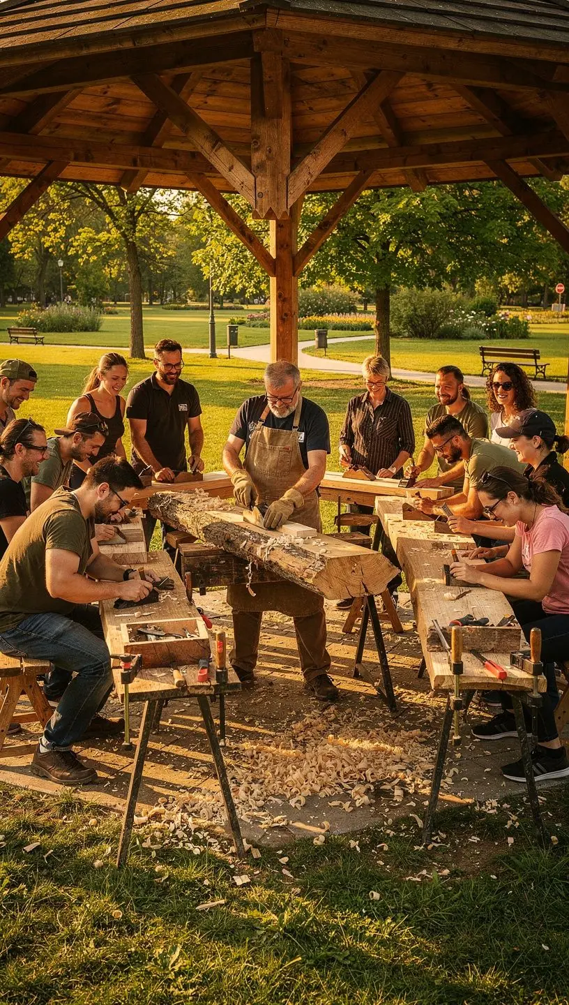 Fafeldolgozás során használt szerszámok és anyagok.
