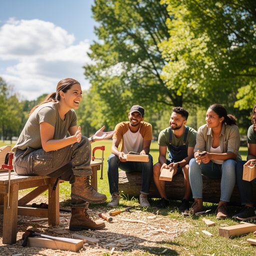 Faanyagok és szerszámok bemutatása a tanulóknak.